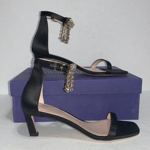 Stuart Weitzman Crystal 45 Fringe Nudist Heels